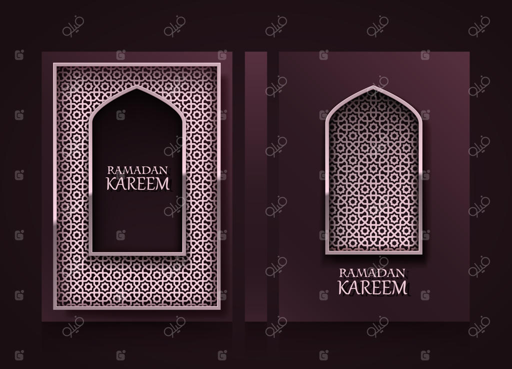 بنرهای عمودی مدرن، کاور رمضان کریم، پس‌زمینه تراکت رمضان مبارک، المان طراحی قالب، تصویرسازی وکتور