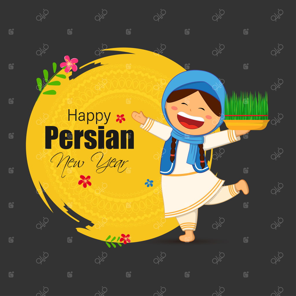 تصویرسازی وکتور قالب پست شبکه‌های اجتماعی تبریک سال نو پارسی