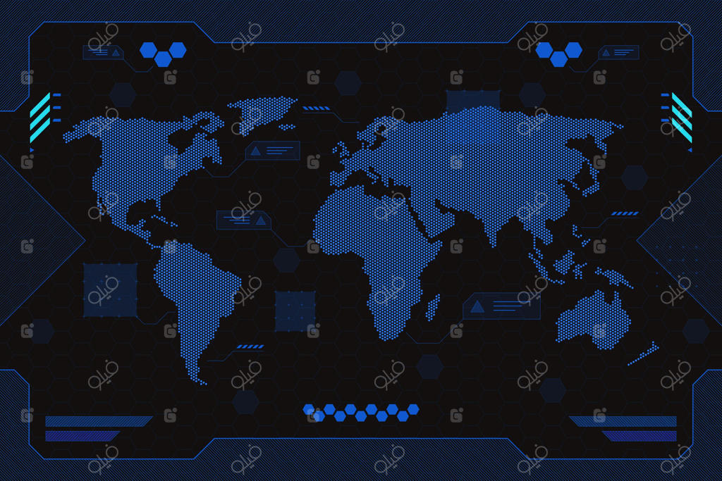 پس‌زمینه نقشه جهان هندسی