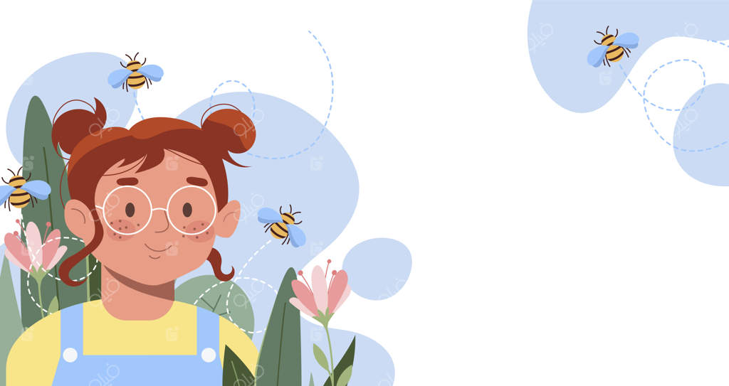 پس‌زمینه با دختر بچه