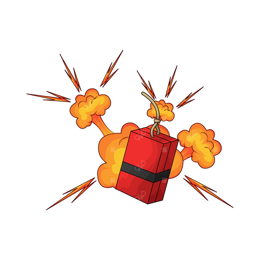 انفجار بمب دینامیت با فتیله شعله‌ور