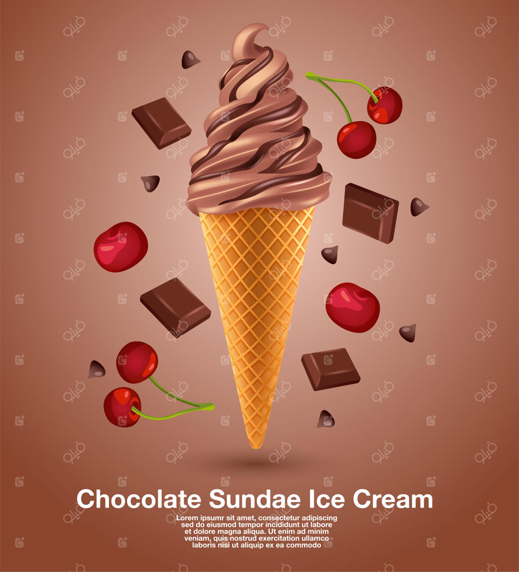 ساندی شکلاتی نرم سرو