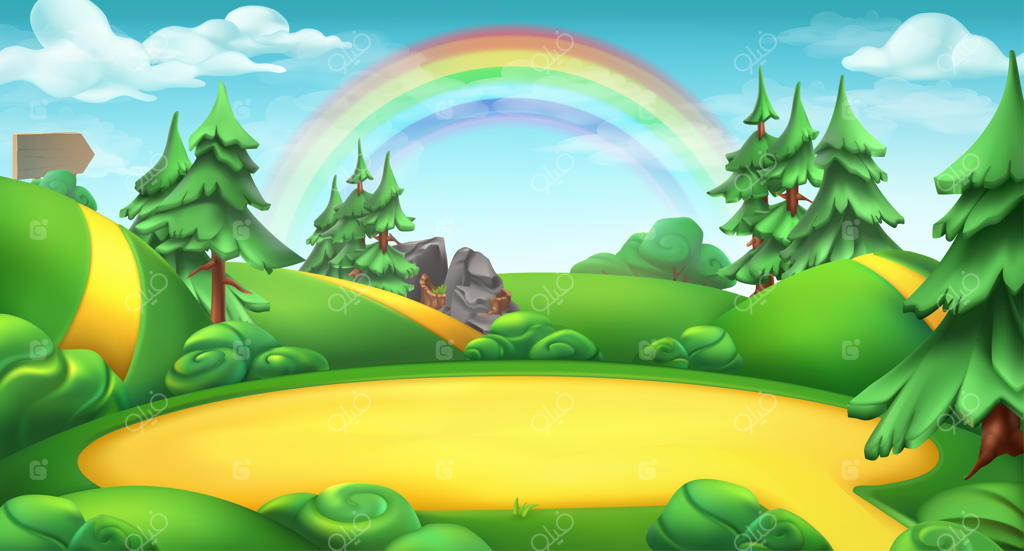 جنگل‌باز در یک جنگل: پس‌زمینه منظره طبیعی سه‌بعدی