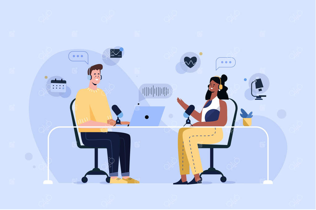 تصویرسازی مفهوم ایستگاه رادیویی پادکست