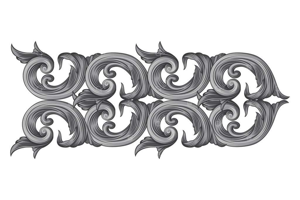 حاشیه تزیینی طراحی دست به سبک باروک