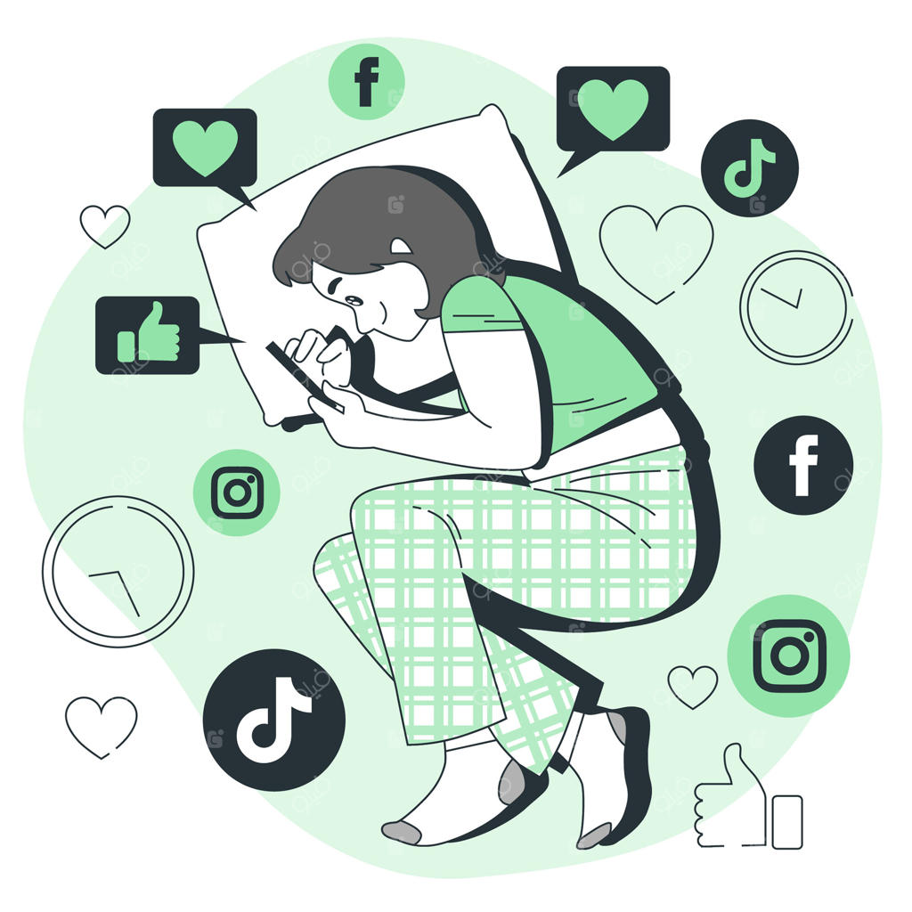 تصویر مفهومی اعتیاد به شبکه‌های اجتماعی