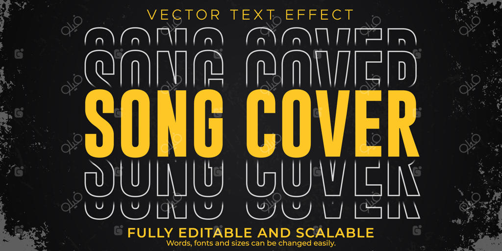 افکت متن جلد موسیقی: استایل متن رترو و قدیمی قابل ویرایش