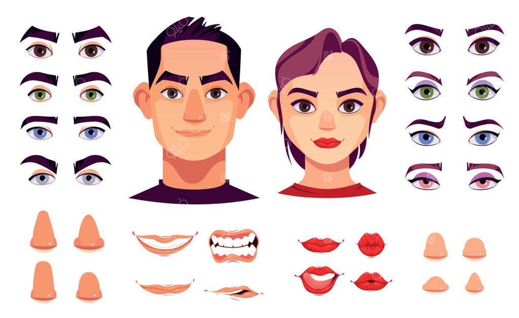 عناصر سازنده چهره زن و مرد