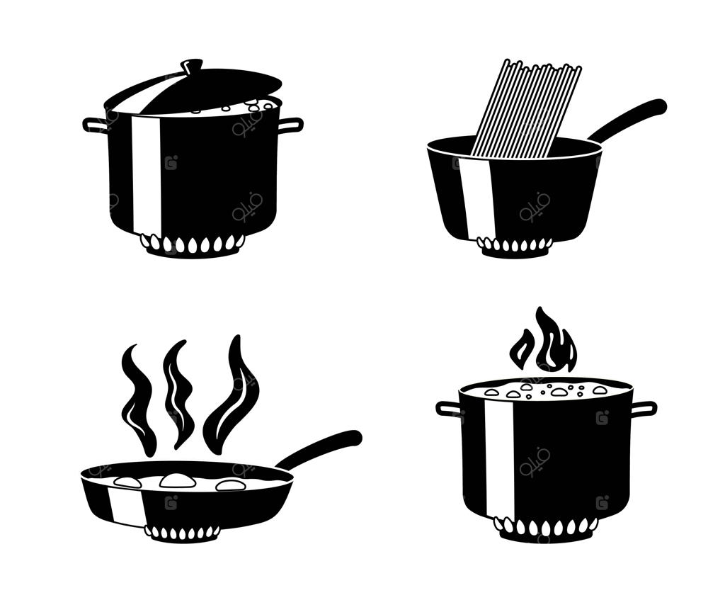 آیکون‌های مشکی آشپزی