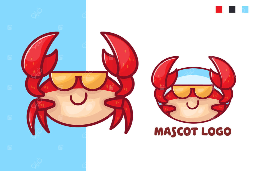 مجموعه‌ای از لوگوهای جذاب خرچنگ با ظاهرهای متنوع.