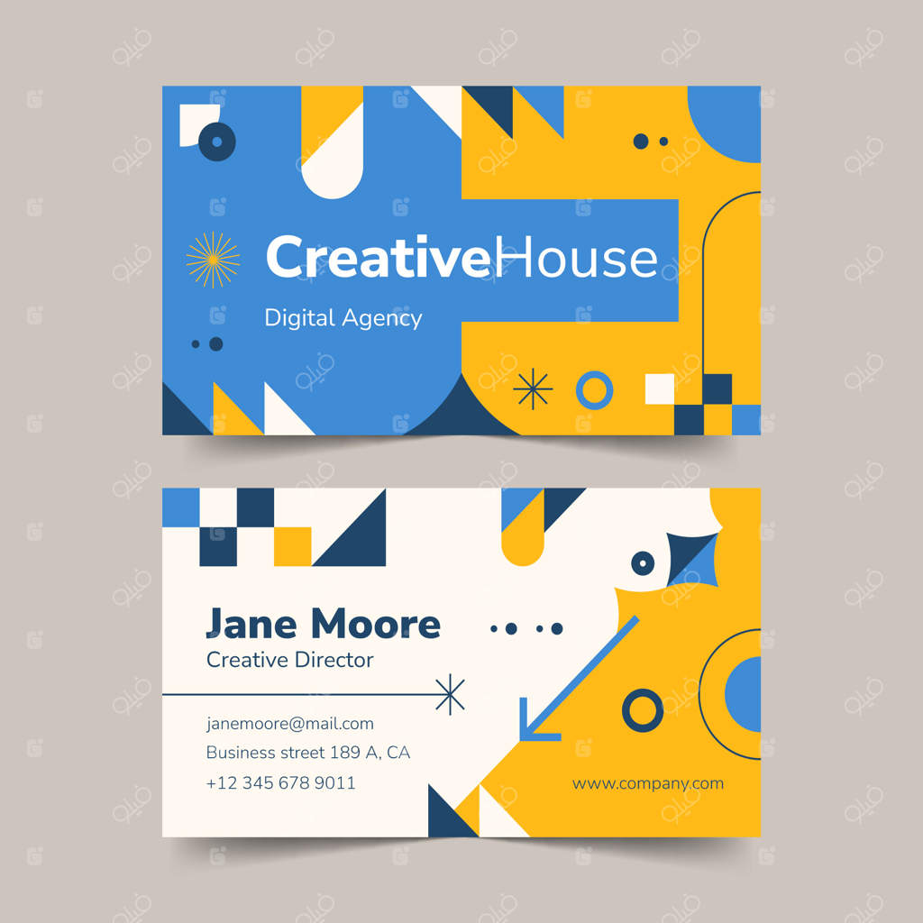 پترن کارت ویزیت مدرن با طراحی تخت