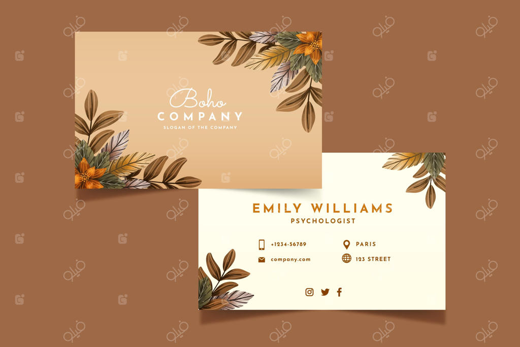 کارت ویزیت بوهو با آبرنگ