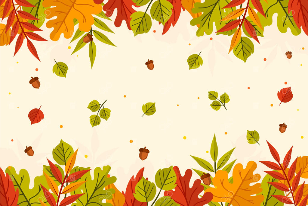 پس‌زمینه برگ‌های پاییزی نقاشی شده با برگ‌های رنگارنگ