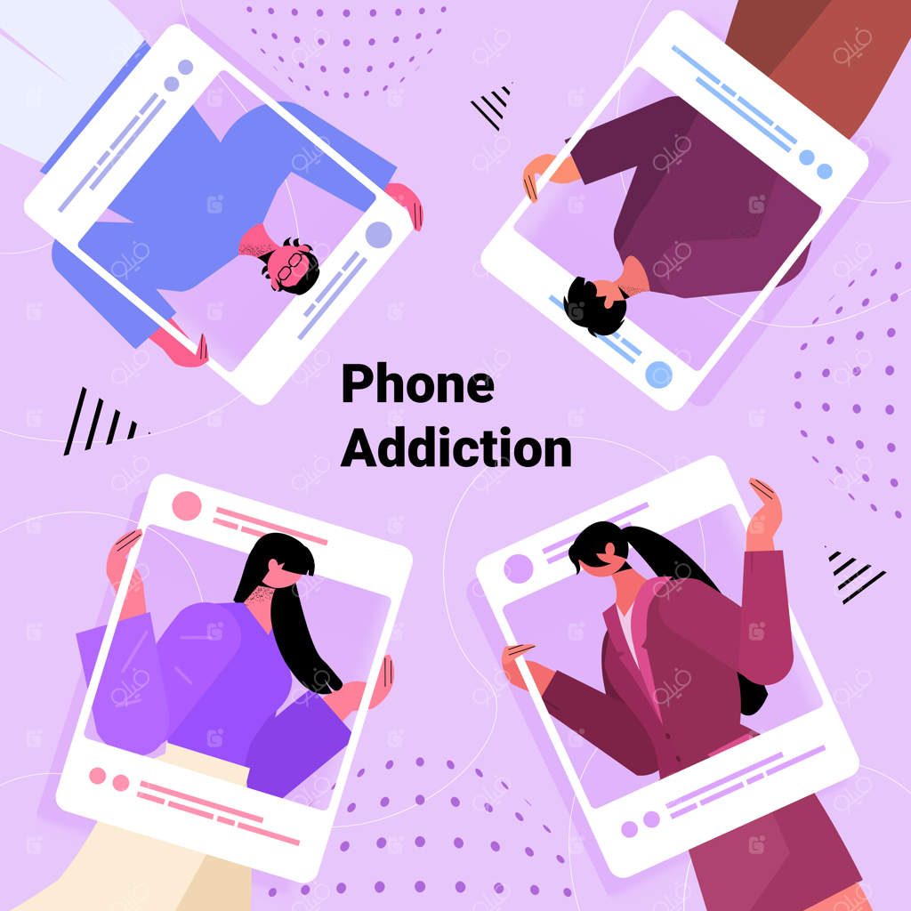 مردم در پنجره‌های مرورگر: مردان و زنان در حال عکس گرفتن و ژست گرفتن در شبکه‌های اجتماعی - مفهوم اعتیاد به تلفن همراه (تصویر وکتور)