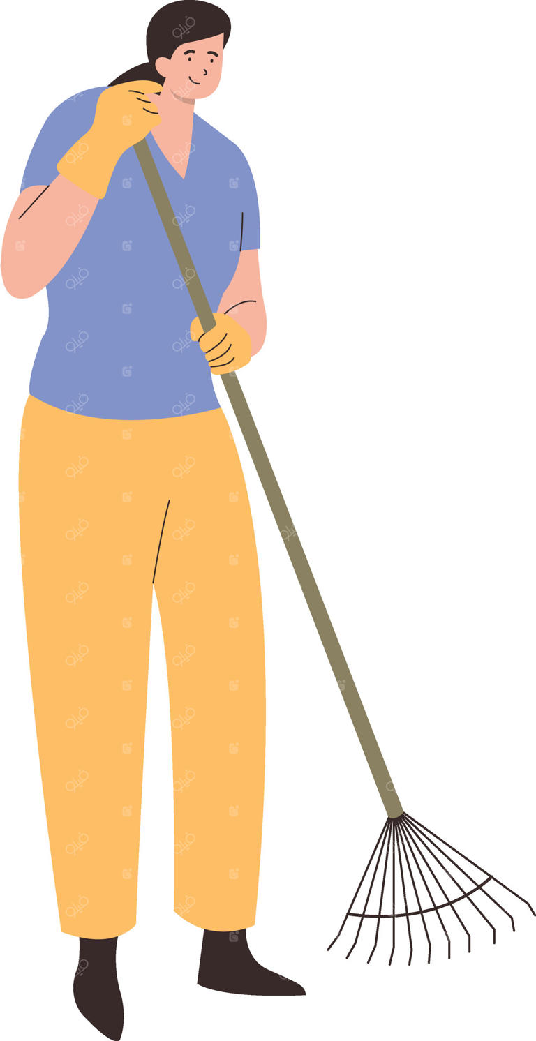 خدمات نظافت بانوان با جارو باغبانی آهنی