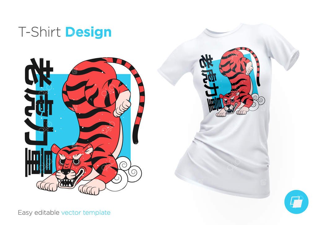 تصاویر به سبک سنتی آسیایی برای تیشرت‌ها