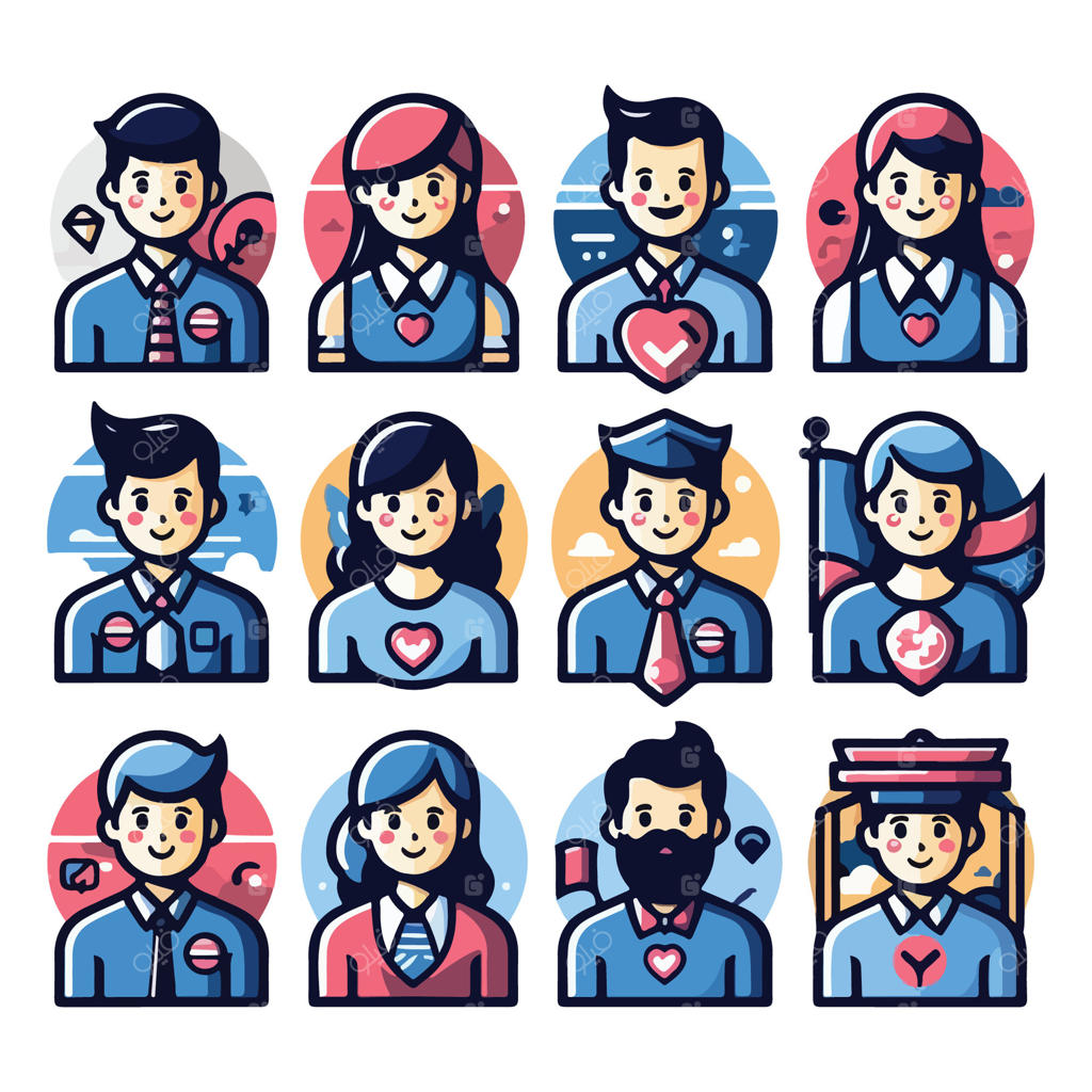 مجموعه کاراکترهای کارمندان اداری