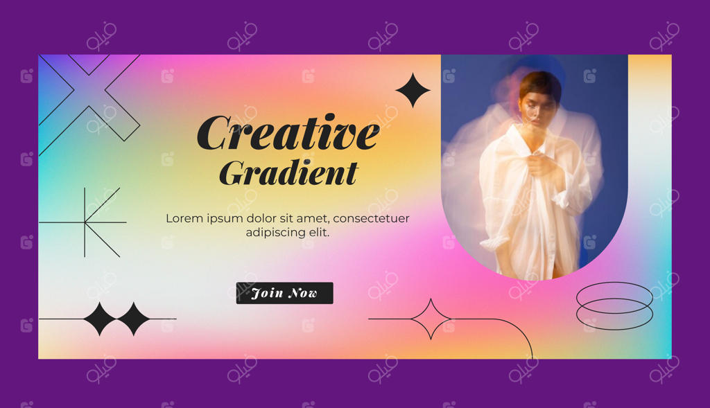 قالب گرادینت دانه‌دار با طراحی دستی