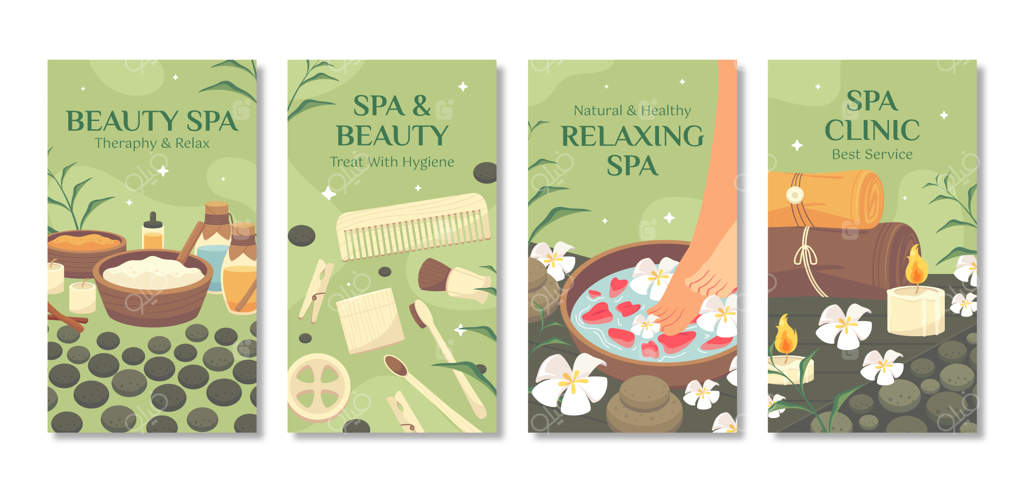 قالب استوری اینستاگرام برای اسپا و درمان‌های آرامش‌بخش