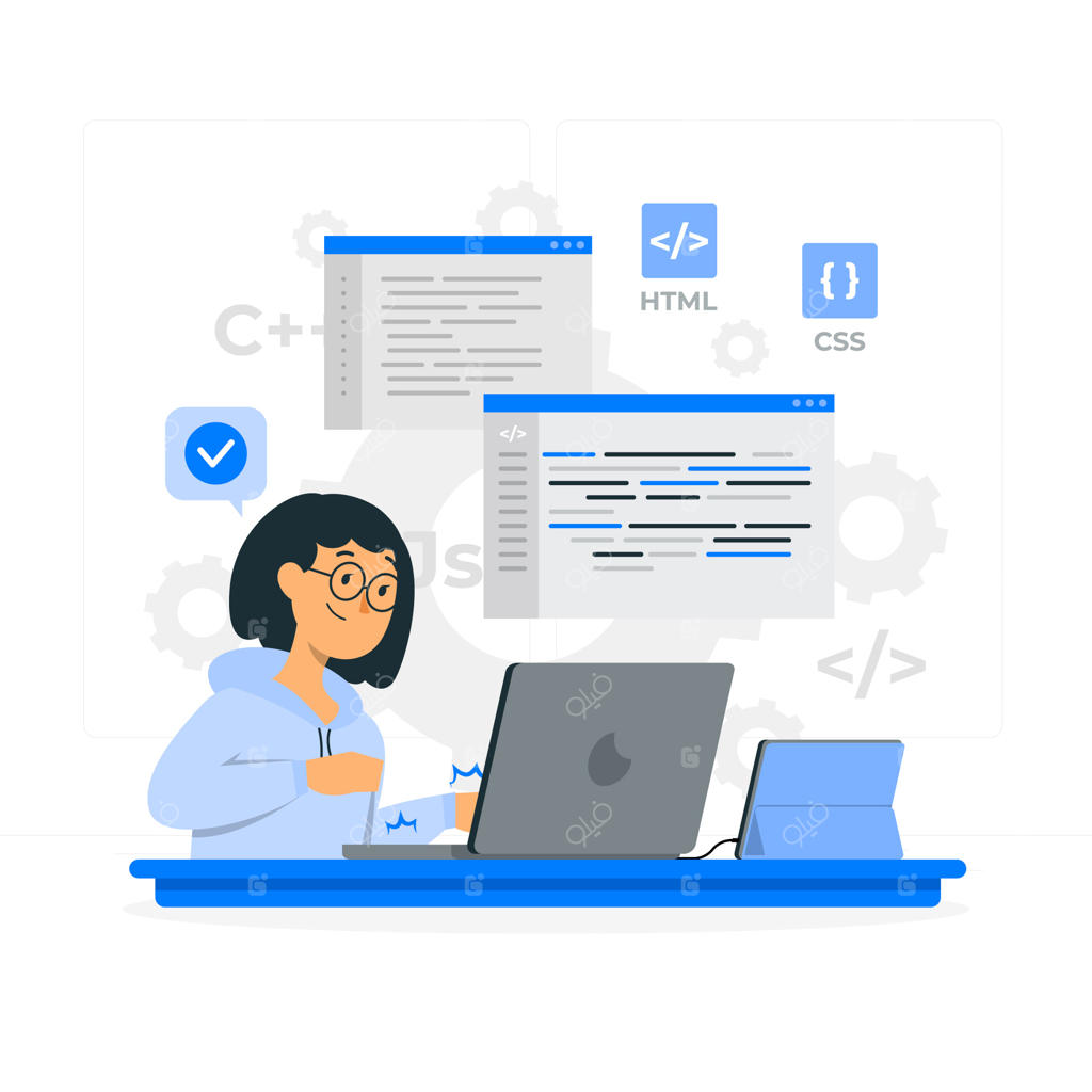 تصویرسازی مفهوم کدنویسی دستی