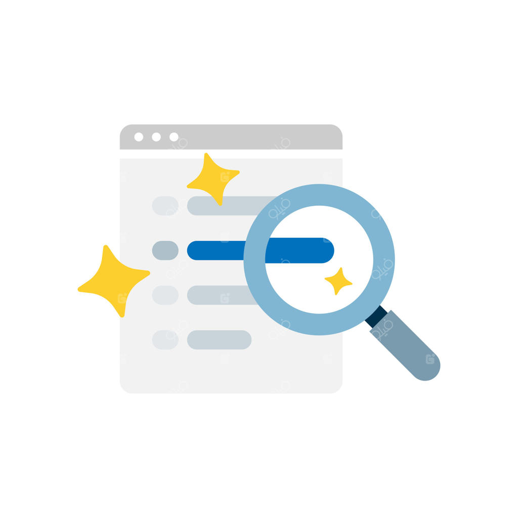 وکتور تصویرسازی مفهوم جستجوی اطلاعات و یافتن داده با طراحی فلت؛ المان گرافیکی ساده و مدرن مناسب برای رابط کاربری (UI) در حالت خالی، اینفوگرافیک و آیکون