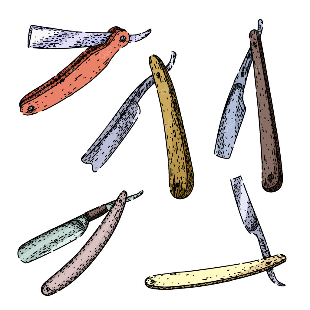 طرح دست‌کشی از ست تیغ سلمانی کلاسیک