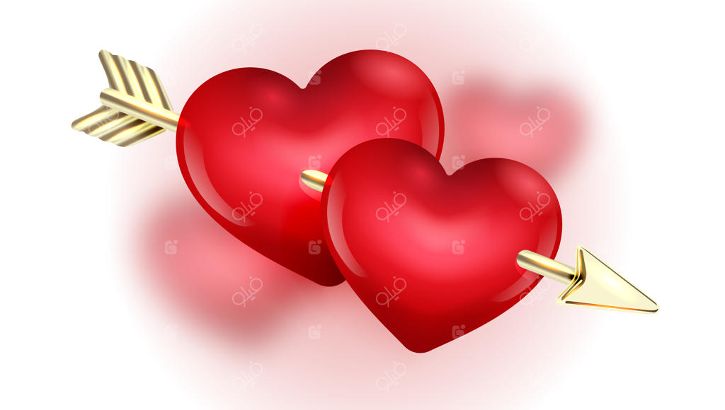 طرح قالب کارت روز ولنتاین با قلب‌های قرمز.