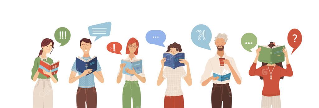 گروهی از افراد در حال خواندن کتاب