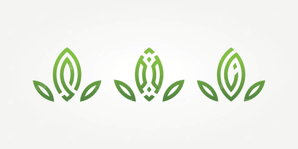 طرح لوگوی مینیمالیستیک برگ سبز: طراحی ساده و انتزاعی از طبیعت و بوم‌شناسی برای لوگوی باغ یا محیط زیست