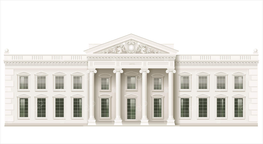 نمای کلاسیک یک ساختمان عمومی