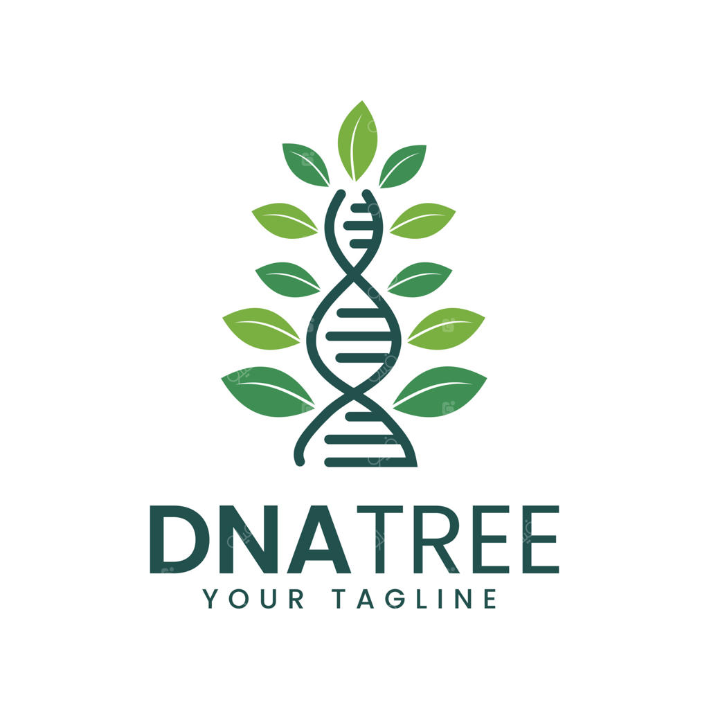 طرح وکتور لوگوی ژنتیک و DNA با نماد برگ؛ قالب آرم سلامت، داروخانه، پزشکی و محصولات گیاهی