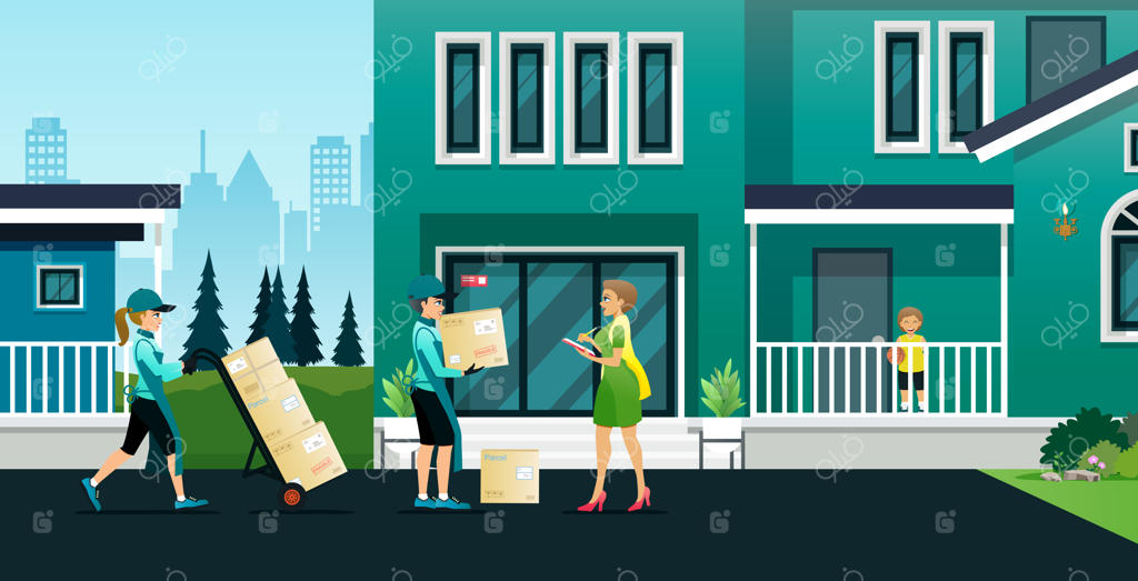 تحویل امن محصولات به مشتریان در آدرس‌هایشان توسط کارکنان