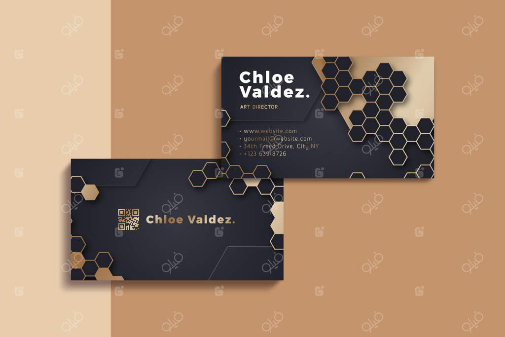 قالب کارت ویزیت با طراحی نوومورف و اشکال هندسی