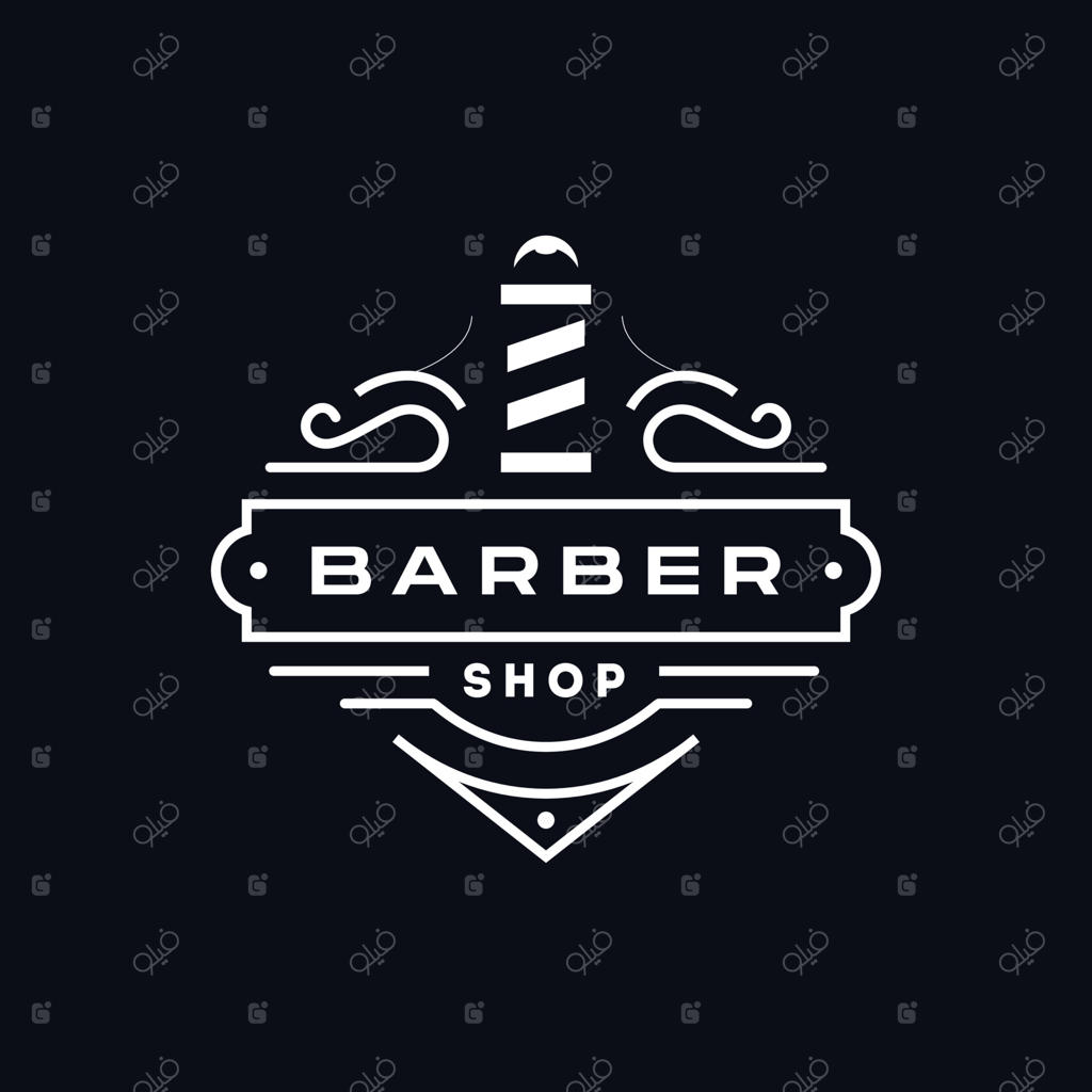 نشان قدیمی و کلاسیک آرایشگری: طرح لوگو سیاه و سفید وینتیج برای سلمانی کلاسیک