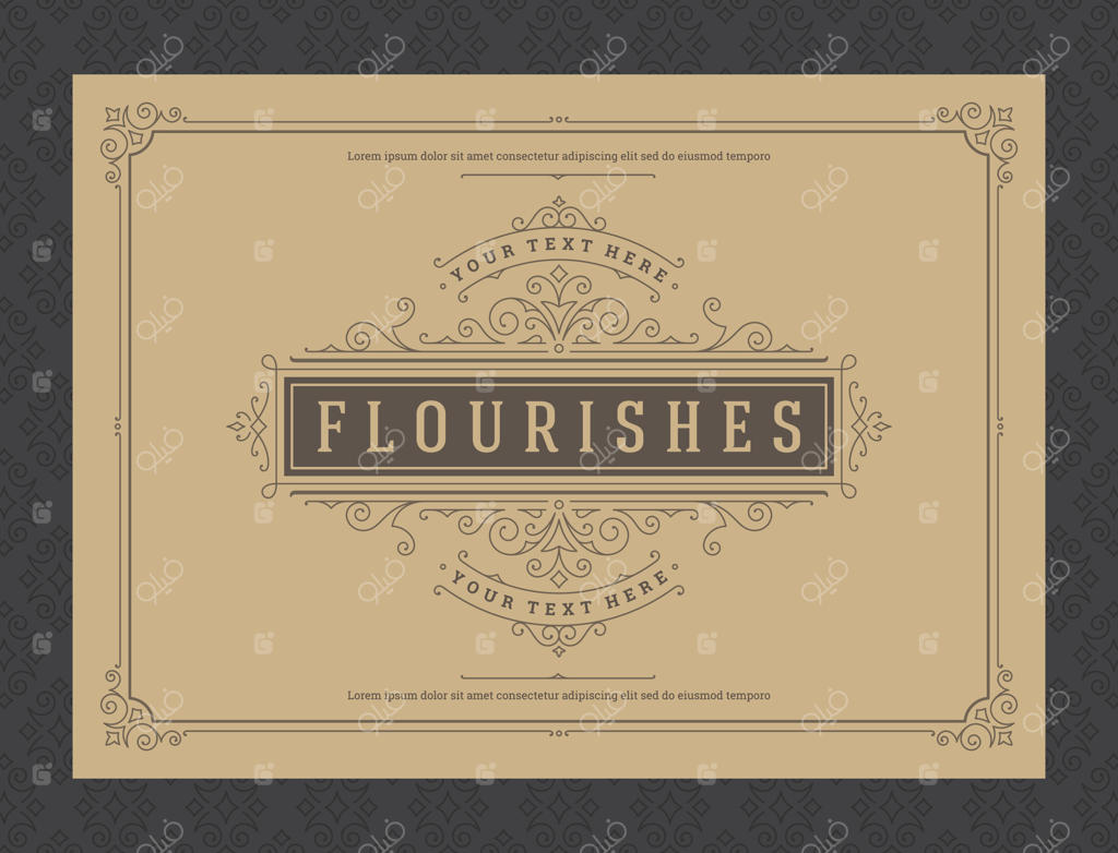 قالب طراحی کارت پستال با تزئینات کلاسیک و حاشیه‌های زیبا