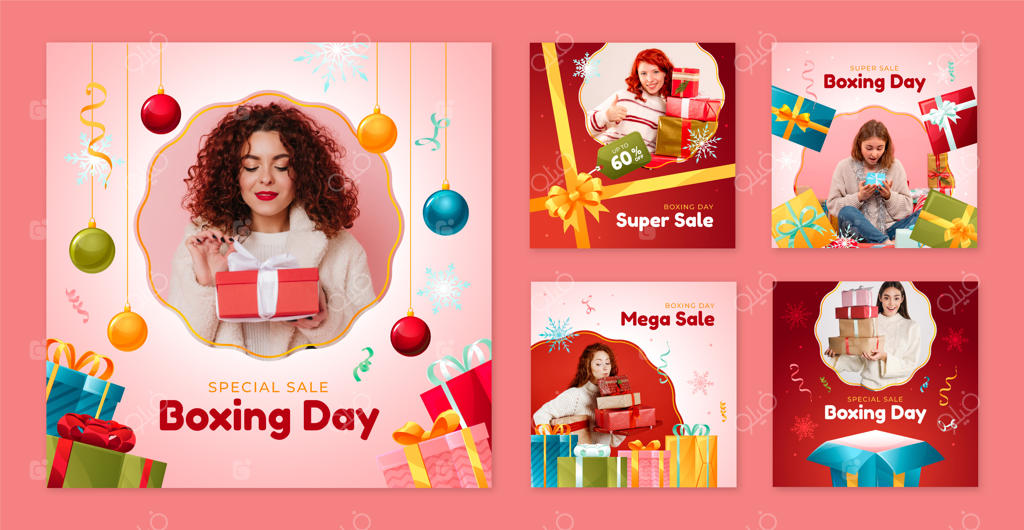 مجموعه پست‌های گرادیانت اینستاگرام برای فروش‌های روز باکسینگ