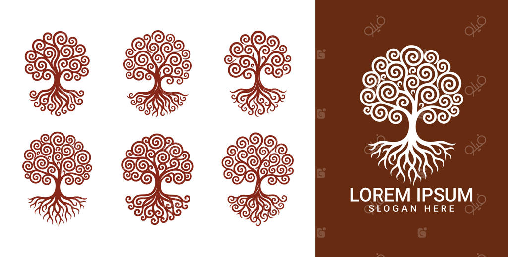 تصاویر هنری درخت برای راهکارهای خلاقانه برندینگ - وکتور حرفه‌ای