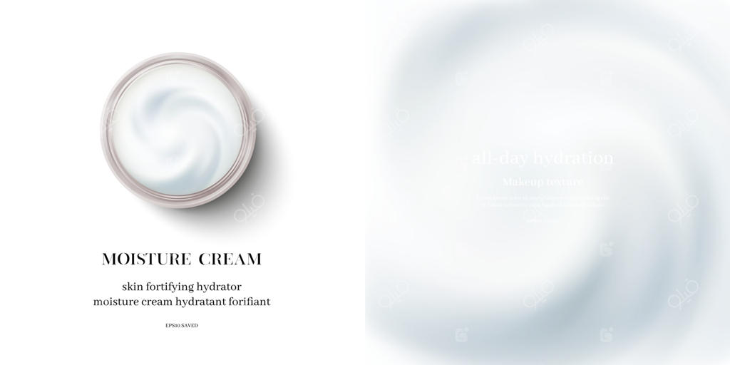 کرم مرطوب‌کننده یا کرم آرایشی، نمای بالا (وکتور)