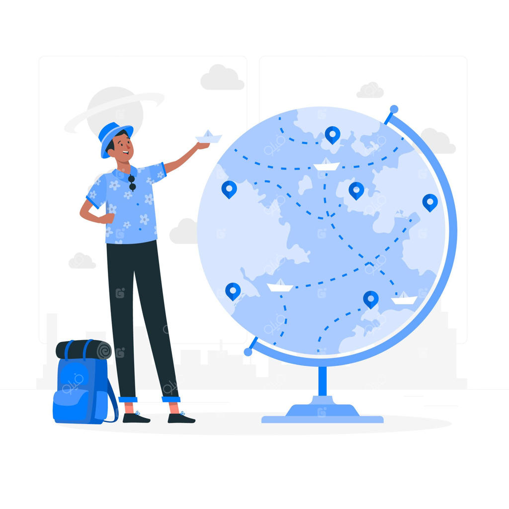 تصویرسازی مفهوم دور دنیا