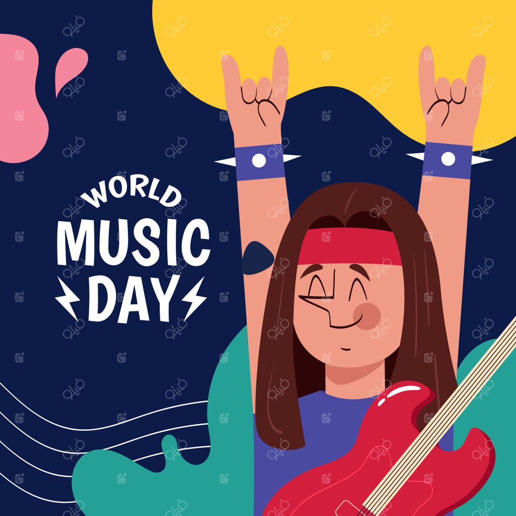 تصویر شیب‌دار برای جشن روز جهانی موسیقی
