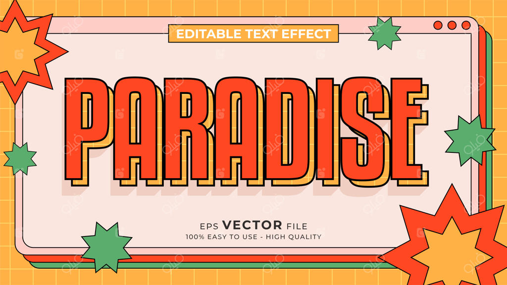 افکت متن ویرایش‌پذیر: استایل کارتونی و قدیمی تابستانی به سبک ملایم و شاداب