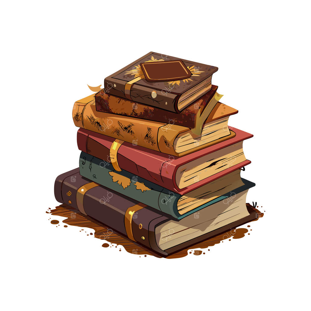 مفهوم تصویرسازی وکتوری از یک دسته کتاب