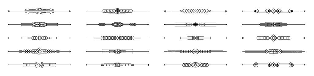 جداکننده‌های آرت دکو، خط زیرین، حاشیه‌های منو