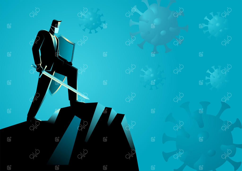تاجر به‌عنوان شوالیه‌ای آماده برای مبارزه با ویروس‌ها