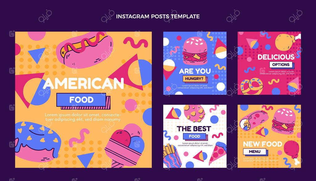 پست اینستاگرام غذا با طراحی تخت