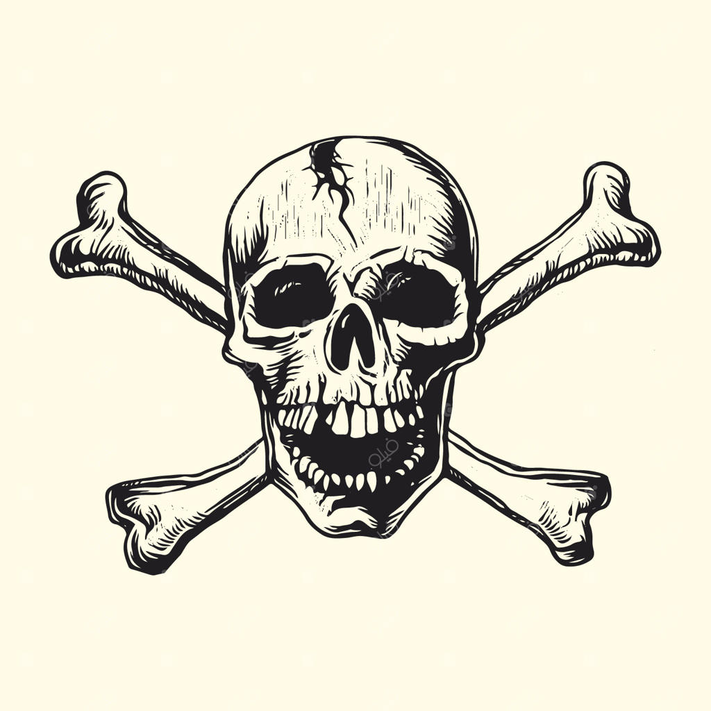 طرح وکتور لینوکات جمجمه و استخوان