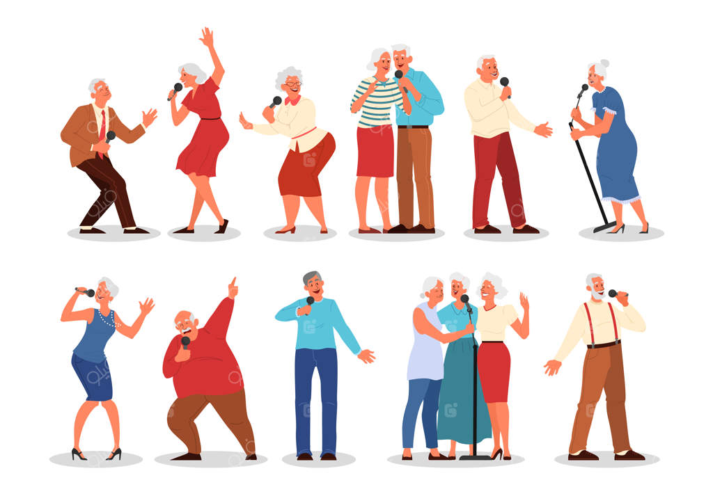 اجرای کارائوکه توسط افراد مسن: زندگی سالمندان در بار کارائوکه