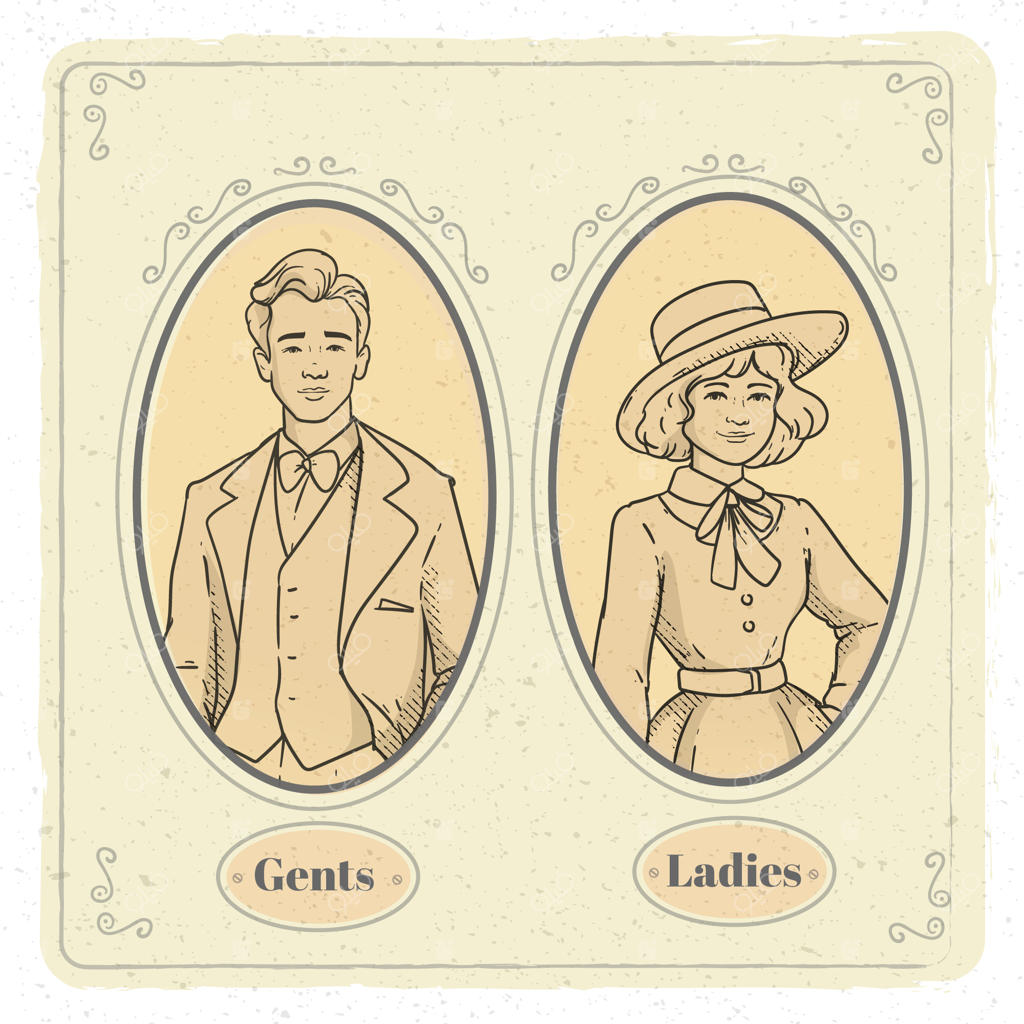 تصویرسازی دستی مردان و زنان قدیمی