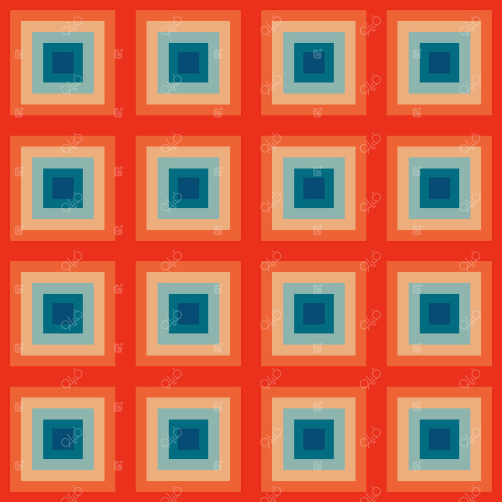 طرح زیبا وینتیج با مربع‌هایی به سبک دهه‌های ۷۰ و ۶۰