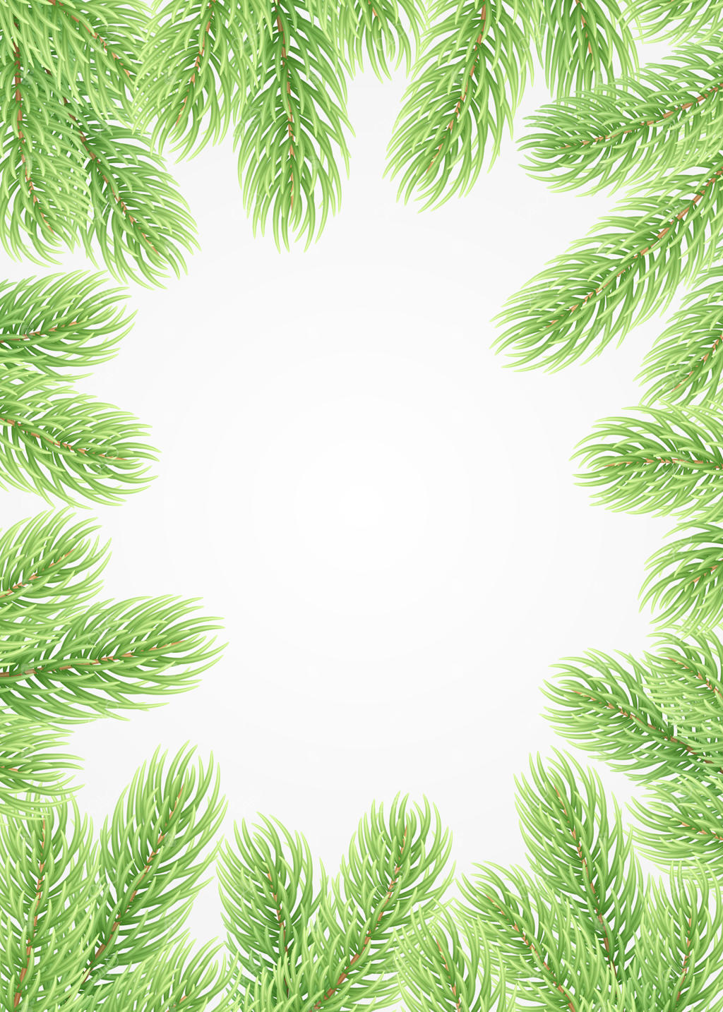 پس‌زمینه‌ای با شاخه‌های سبز درخت کریسمس و کاج: حاشیه‌ای از شاخه‌های درخت کریسمس. تصویرسازی وکتور